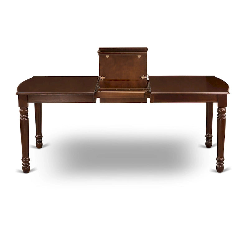 East West Furniture Modern Dining Table Set- a Rectangle Wooden Table and Dining Room Chairs, Mahogany (Pieces Option)