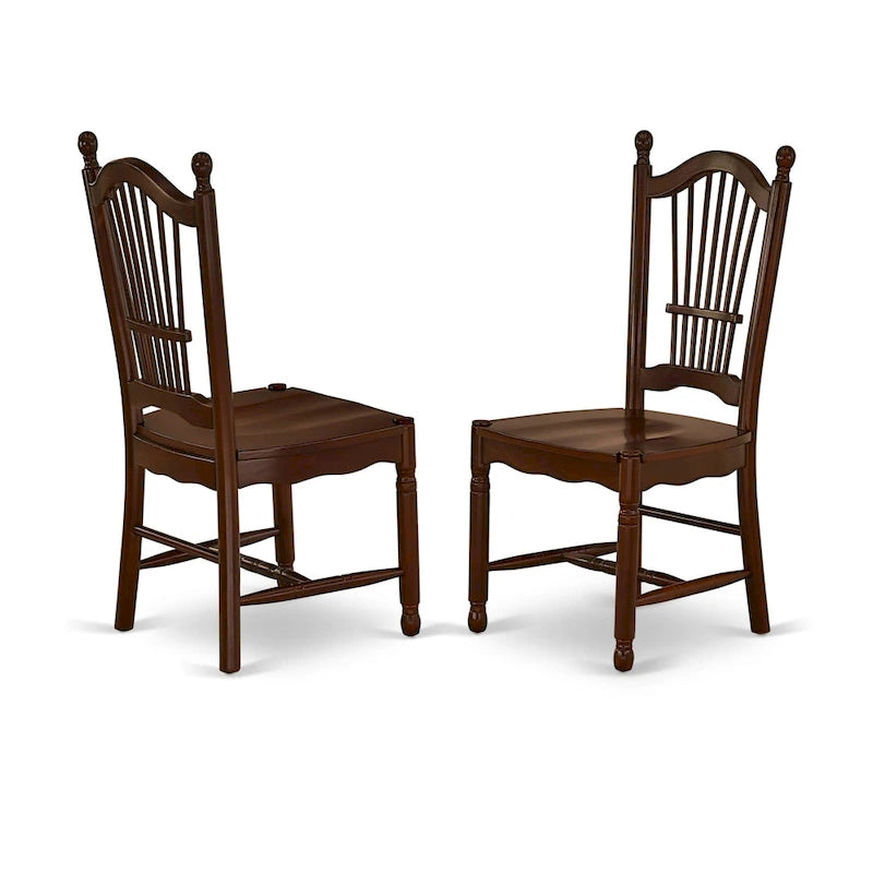 East West Furniture Modern Dining Table Set- a Rectangle Wooden Table and Dining Room Chairs, Mahogany (Pieces Option)