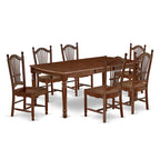East West Furniture Modern Dining Table Set- a Rectangle Wooden Table and Dining Room Chairs, Mahogany (Pieces Option)