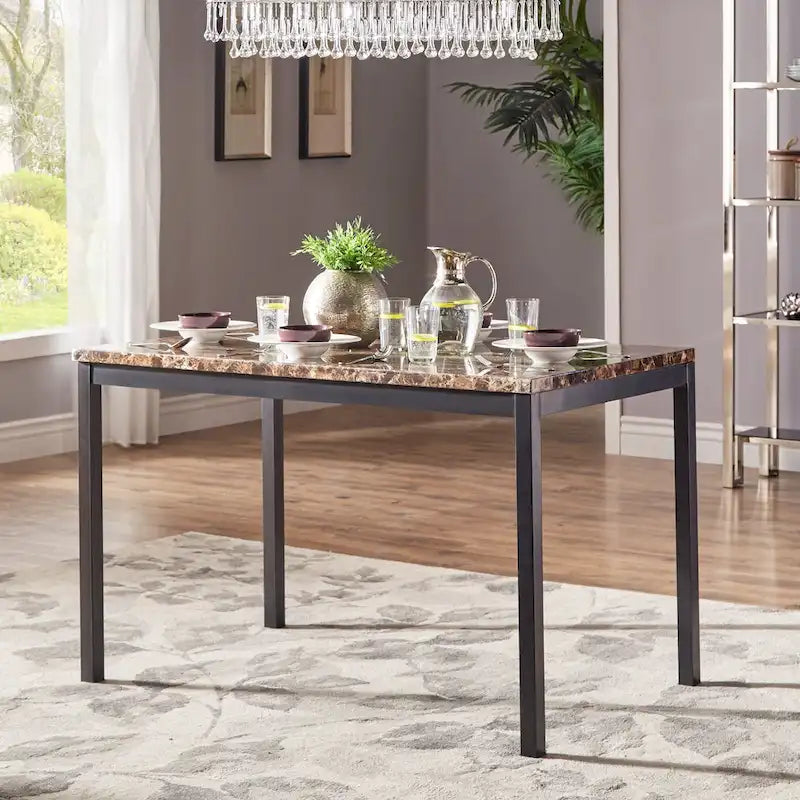 Darcy Faux Marble Top Metal 5-Piece Dining Set by iNSPIRE Q Bold