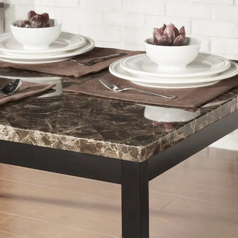 Darcy Faux Marble Top Metal 5-Piece Dining Set by iNSPIRE Q Bold