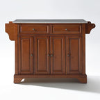 Crosley LaFayette Stainless Steel Top Kitchen Island in Classic Cherry Finish - 51.5 W x 18 D x 36 H