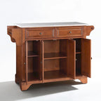 Crosley LaFayette Stainless Steel Top Kitchen Island in Classic Cherry Finish - 51.5 W x 18 D x 36 H