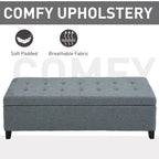 Porch & Den Holmden 51-inch Fabric Tufted Storage Ottoman Bench