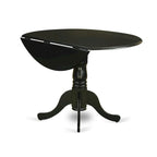 East West Furniture 3 Piece Dinette Set Contains a Round Dining Table and 2 Dining Room Chairs, (Finish Options)