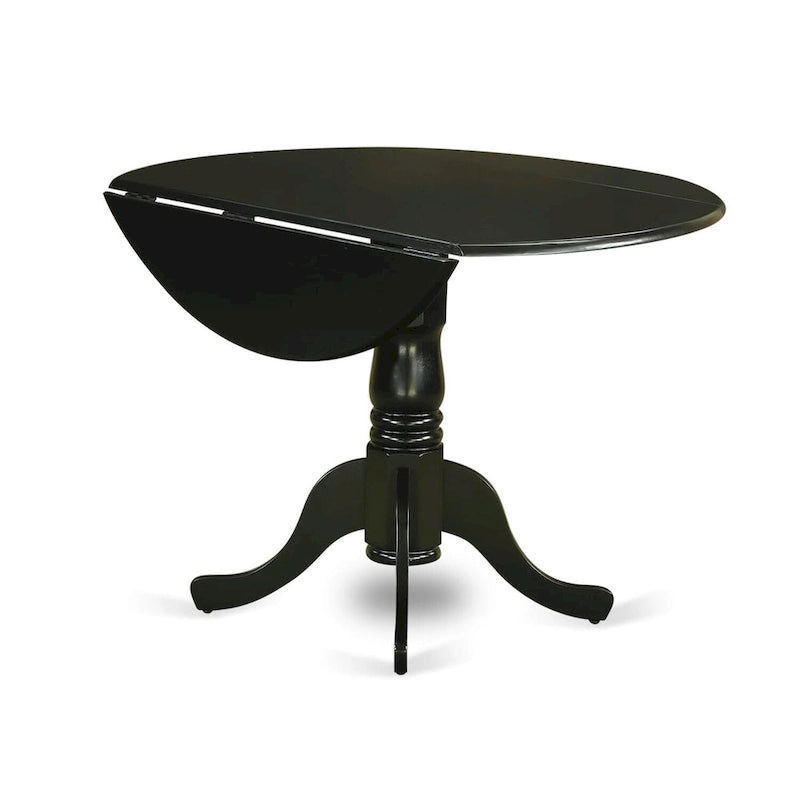 East West Furniture 3 Piece Dinette Set Contains a Round Dining Table and 2 Dining Room Chairs, (Finish Options)