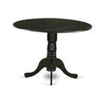 East West Furniture 3 Piece Dinette Set Contains a Round Dining Table and 2 Dining Room Chairs, (Finish Options)