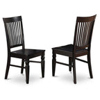 East West Furniture 3 Piece Dinette Set Contains a Round Dining Table and 2 Dining Room Chairs, (Finish Options)
