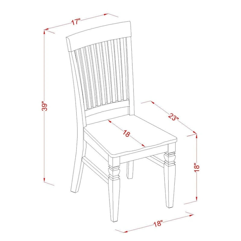 East West Furniture 3 Piece Dinette Set Contains a Round Dining Table and 2 Dining Room Chairs, (Finish Options)