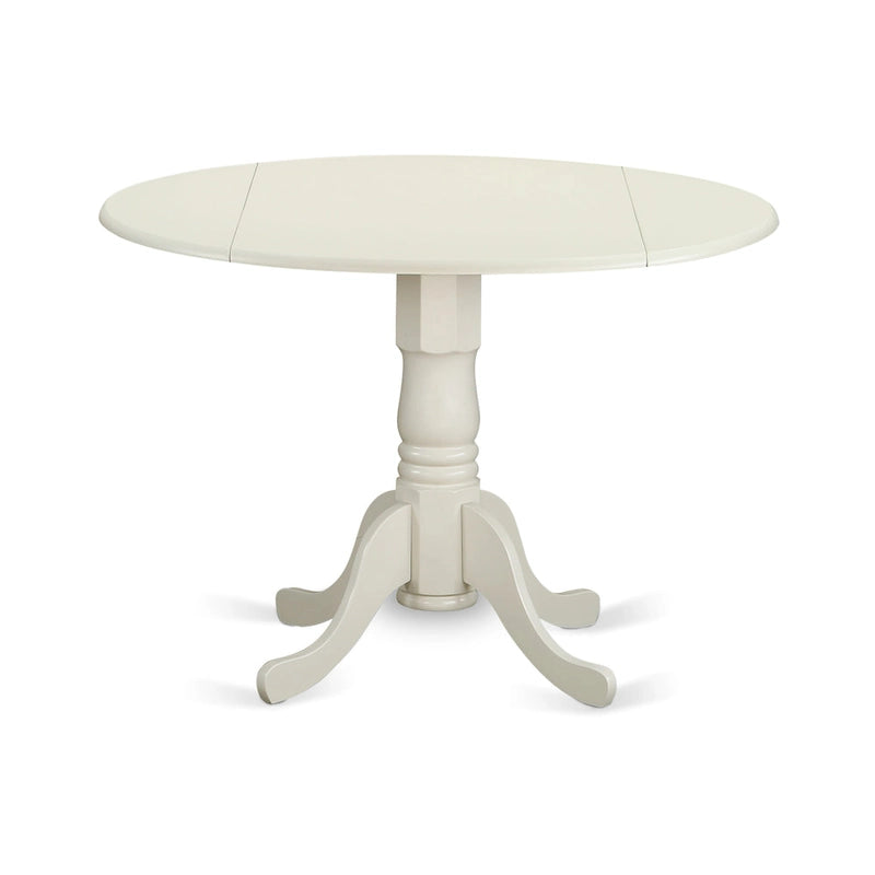 East West Furniture 3 Piece Dinette Set Contains a Round Dining Table and 2 Dining Room Chairs, (Finish Options)