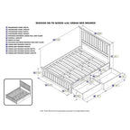 Mission Queen Platform Bed with Matching Foot Board with 2 Urban Bed Drawers in Grey