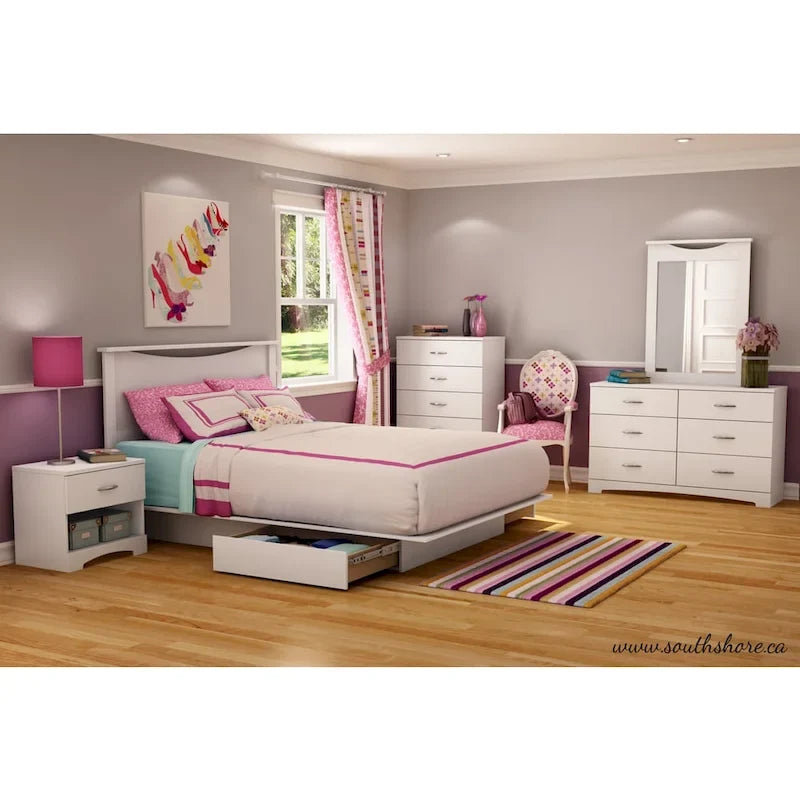 South Shore Step One Queen Platform Bed and Headboard (54/60)