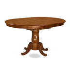 East West Furniture 5 Piece Dinette Set- an Oval Dining Table and 4 Solid Chairs, Saddle Brown(Seat Type Options)