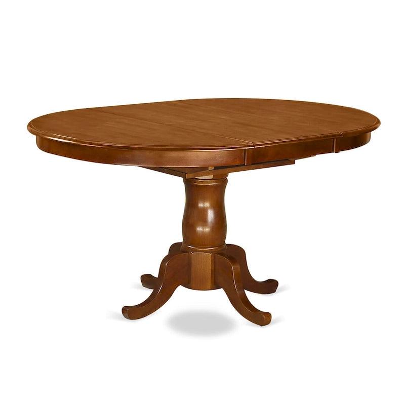 East West Furniture 5 Piece Dinette Set- an Oval Dining Table and 4 Solid Chairs, Saddle Brown(Seat Type Options)