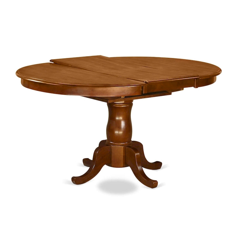 East West Furniture 5 Piece Dinette Set- an Oval Dining Table and 4 Solid Chairs, Saddle Brown(Seat Type Options)