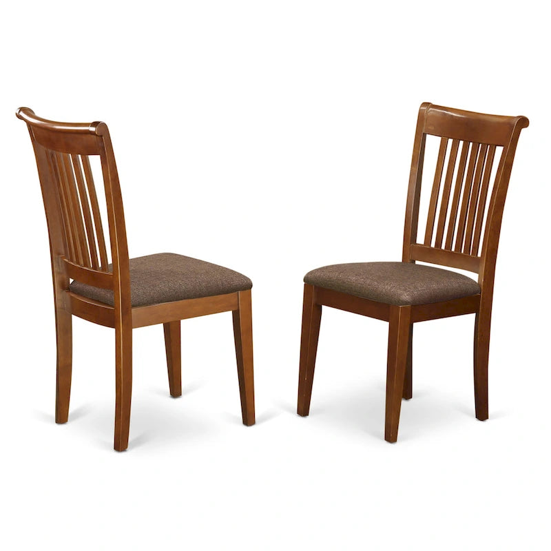 East West Furniture 5 Piece Dinette Set- an Oval Dining Table and 4 Solid Chairs, Saddle Brown(Seat Type Options)