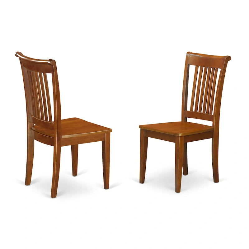 East West Furniture 5 Piece Dinette Set- an Oval Dining Table and 4 Solid Chairs, Saddle Brown(Seat Type Options)