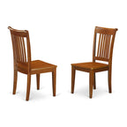 East West Furniture 5 Piece Dinette Set- an Oval Dining Table and 4 Solid Chairs, Saddle Brown(Seat Type Options)