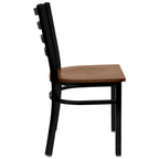 Ladder Back Metal Restaurant Chair - 16.5W x 17D x 32.25H - 16.5W x 17D x 32.25H