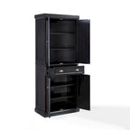 Crosley Seaside Kitchen Pantry in Distressed Black Finish