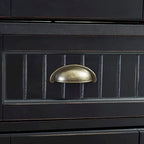 Crosley Seaside Kitchen Pantry in Distressed Black Finish