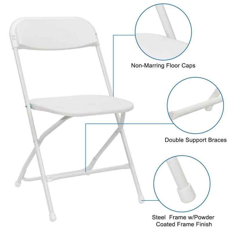Plastic Folding Party Conversation Exhibition Dining Chair Set (Set of 4)