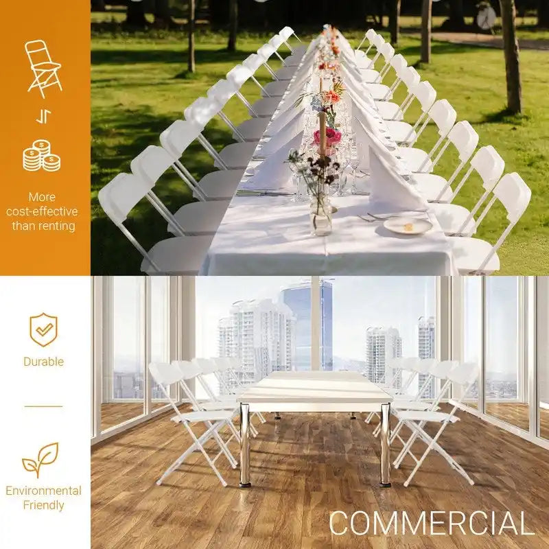 Plastic Folding Party Conversation Exhibition Dining Chair Set (Set of 4)