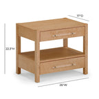 Brandyss Wooden 2 Drawer Nightstand