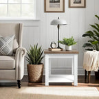 Bridgevine Home Modern Farmhouse 24 inch Side Table, No Assembly Required, Two-Tone Finish