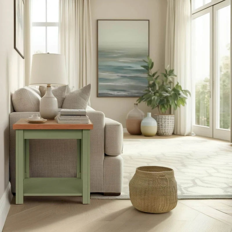 Bridgevine Home Modern Farmhouse 24 inch Side Table, No Assembly Required, Two-Tone Finish