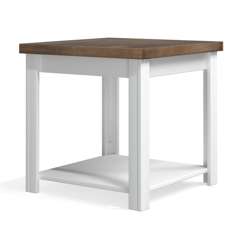 Bridgevine Home Modern Farmhouse 24 inch Side Table, No Assembly Required, Two-Tone Finish