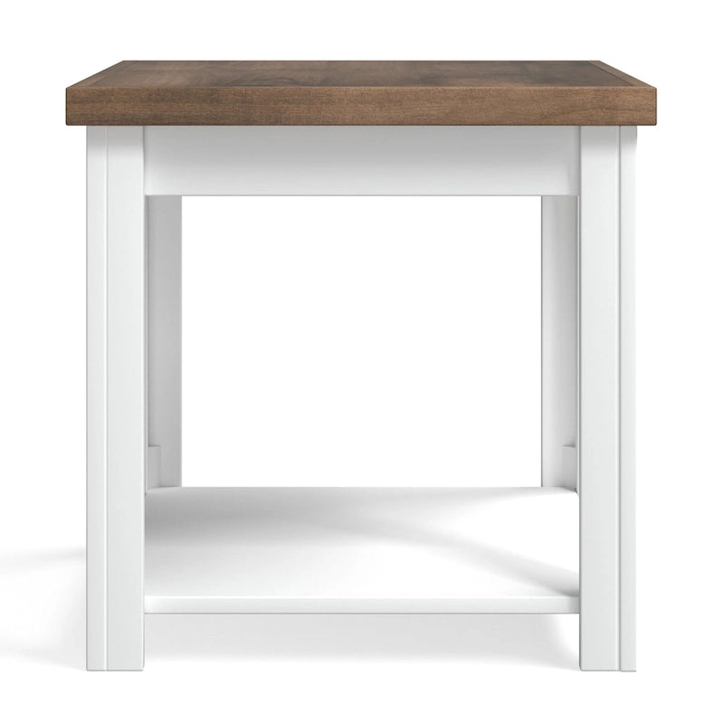 Bridgevine Home Modern Farmhouse 24 inch Side Table, No Assembly Required, Two-Tone Finish