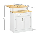 HOMCOM Buffet Cabinet with Storage, Kitchen Sideboard with 2-Layer Wood Countertop, Adjustable Shelves, and Drawers