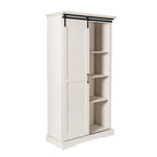 Farmhouse Storage Cabinet with Adjustable Shelves and Sliding Barn Door - 16.75D x 36.25W x 68H