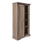 Farmhouse Storage Cabinet with Adjustable Shelves and Sliding Barn Door - 16.75D x 36.25W x 68H