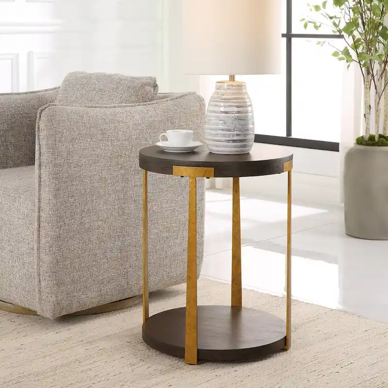 Uttermost Palisade Round Wood Side Table - 19 W X 24 H X 19 D (in)