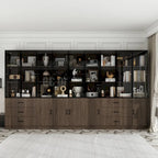 Aluminum and Glass Lighted Cabinet Customizable for Buffet/Bookshelf