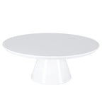SHYFOY Modern Cone Coffee Table for Living Room, High Gloss Finish, 35.4in Diameter, Black or White