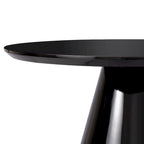 SHYFOY Modern Cone Coffee Table for Living Room, High Gloss Finish, 35.4in Diameter, Black or White
