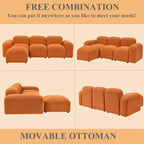 Modern Modular L-Shape Sectional Sofa Set, DIY Combination, 3 Seat Upholstered Couch with Chaise Lounge for Living Room