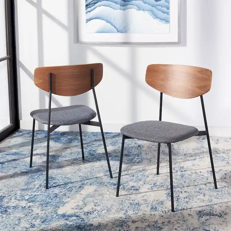 SAFAVIEH Noemie Mid-Century Dining Chair (Set of 2) - 20 W x 18.8 L x 32.5 H - 20Wx19Dx33H