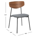 SAFAVIEH Noemie Mid-Century Dining Chair (Set of 2) - 20 W x 18.8 L x 32.5 H - 20Wx19Dx33H