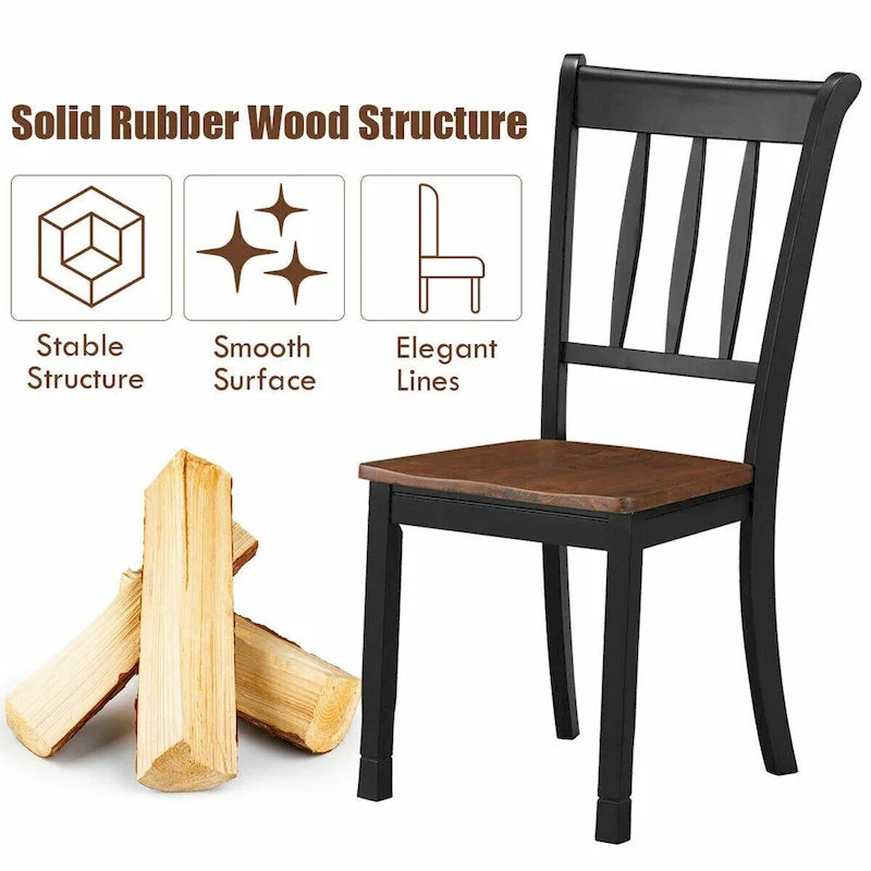 Gymax 4PCS Wooden Dining Side Chair High Back Armless Home Furniture - See Details