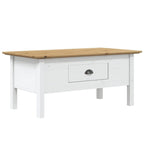 vidaXL Coffee Table Accent Side Table for Living Room BODO Solid Wood Pine - 39.4x21.7x17.7