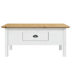 vidaXL Coffee Table Accent Side Table for Living Room BODO Solid Wood Pine - 39.4x21.7x17.7