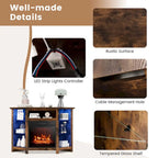Costway Fireplace TV Stand w/ Led Lights & 18 Electric Fireplace for - See Details