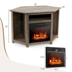 Costway Fireplace TV Stand w/ Led Lights & 18 Electric Fireplace for - See Details