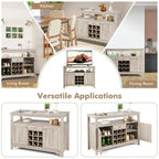 Transitional Buffet Server Sideboard with Wine Storage - 45.5 x 16 x 31.5 (L x W x H)