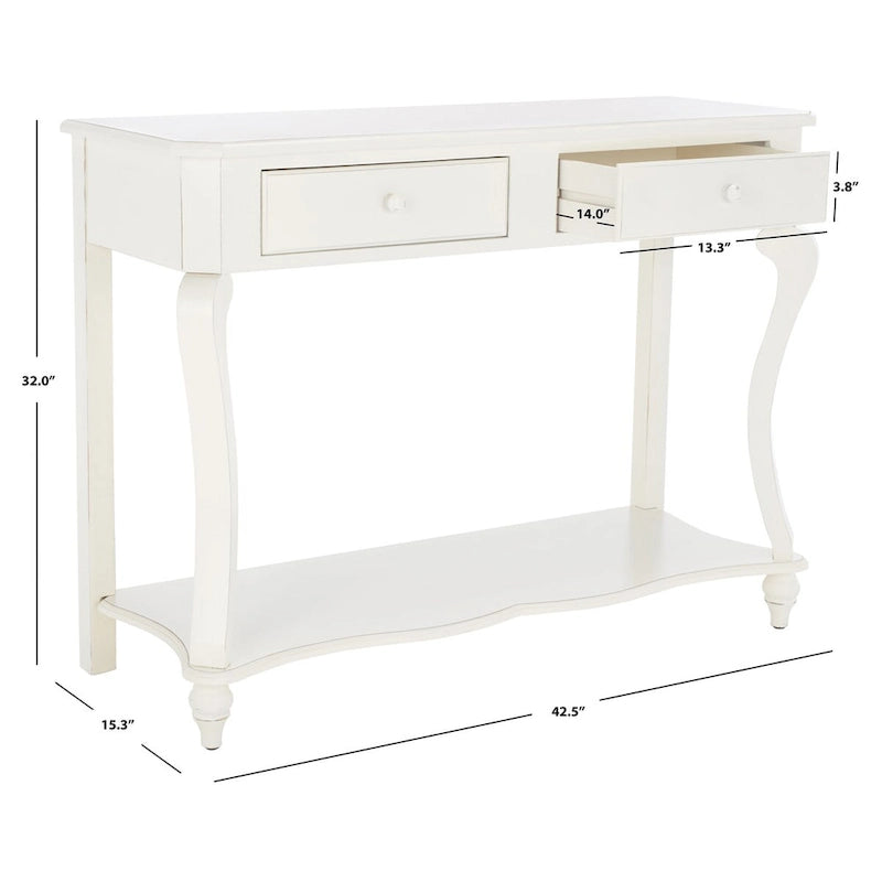 SAFAVIEH Otelia Dark Brown Wood Console Table. - 43Wx15Dx32H