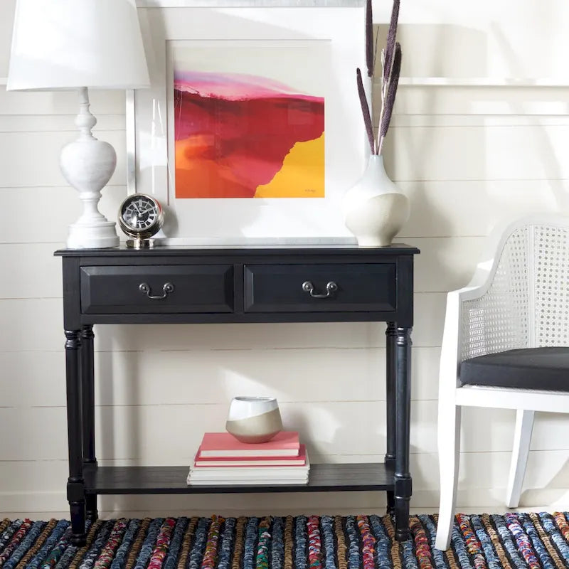 SAFAVIEH Justina 2-Drawer Console Table - 35.5 W x 13 L x 29.5 H - 36Wx13Dx30H